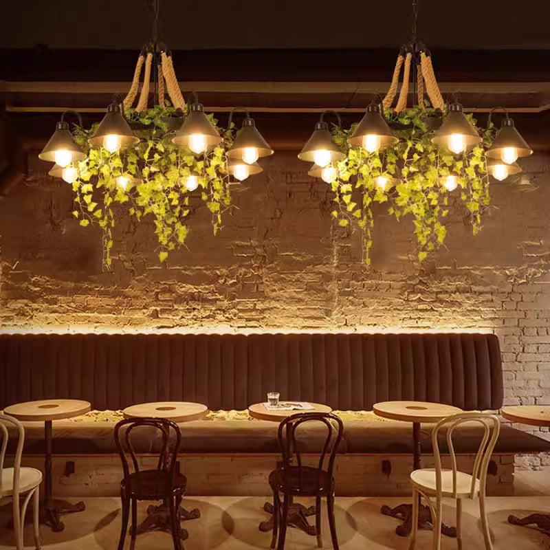 AstraLume Retro LED Chandelier In Black Metal For Restaurants, Bars, And Living Rooms