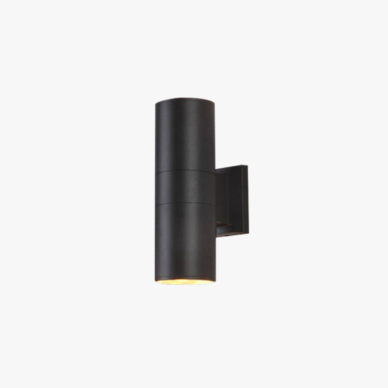 Aurora Minimalist Dual Head Outdoor Wall Light In Black Finish For Exterior Use Only