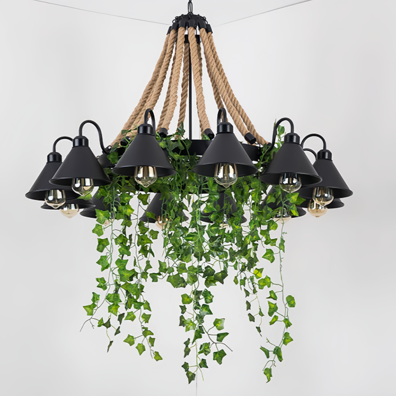 AstraLume Retro LED Chandelier In Black Metal For Restaurants, Bars, And Living Rooms