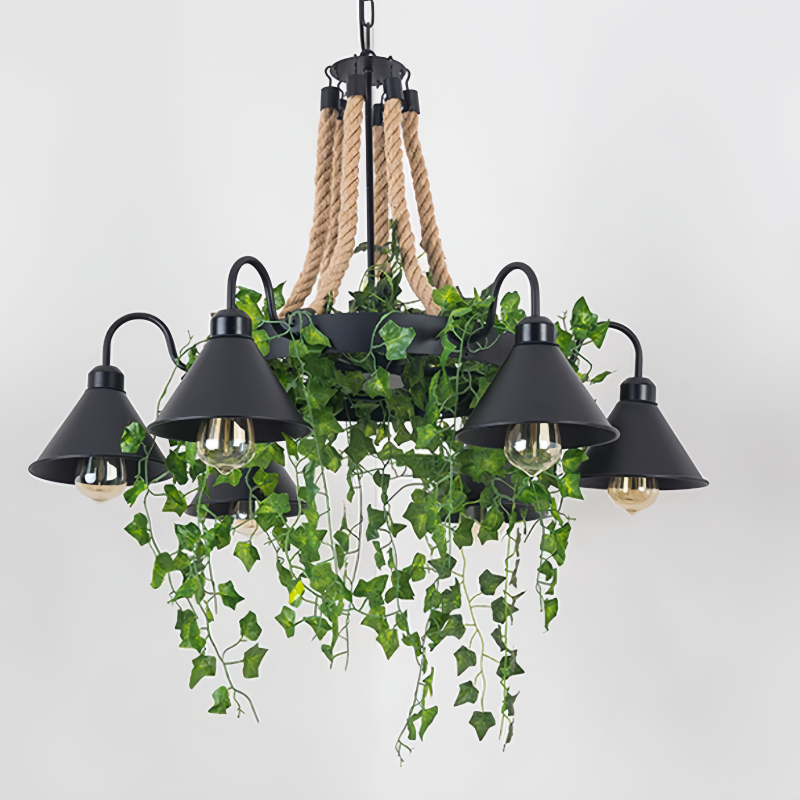 AstraLume Retro LED Chandelier In Black Metal For Restaurants, Bars, And Living Rooms