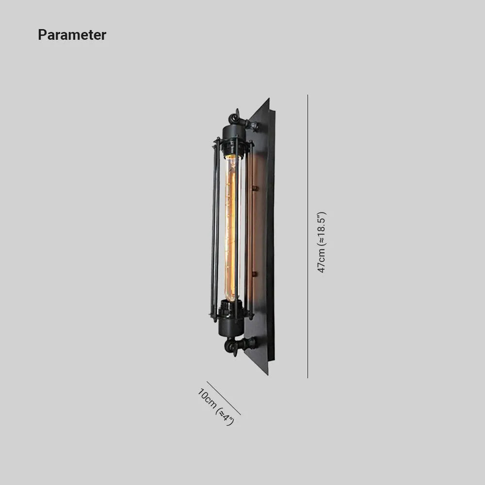 Aurora Vintage Cylinder Metal Wall Lamp In Black Red Silver Gold For Classic Home Interiors