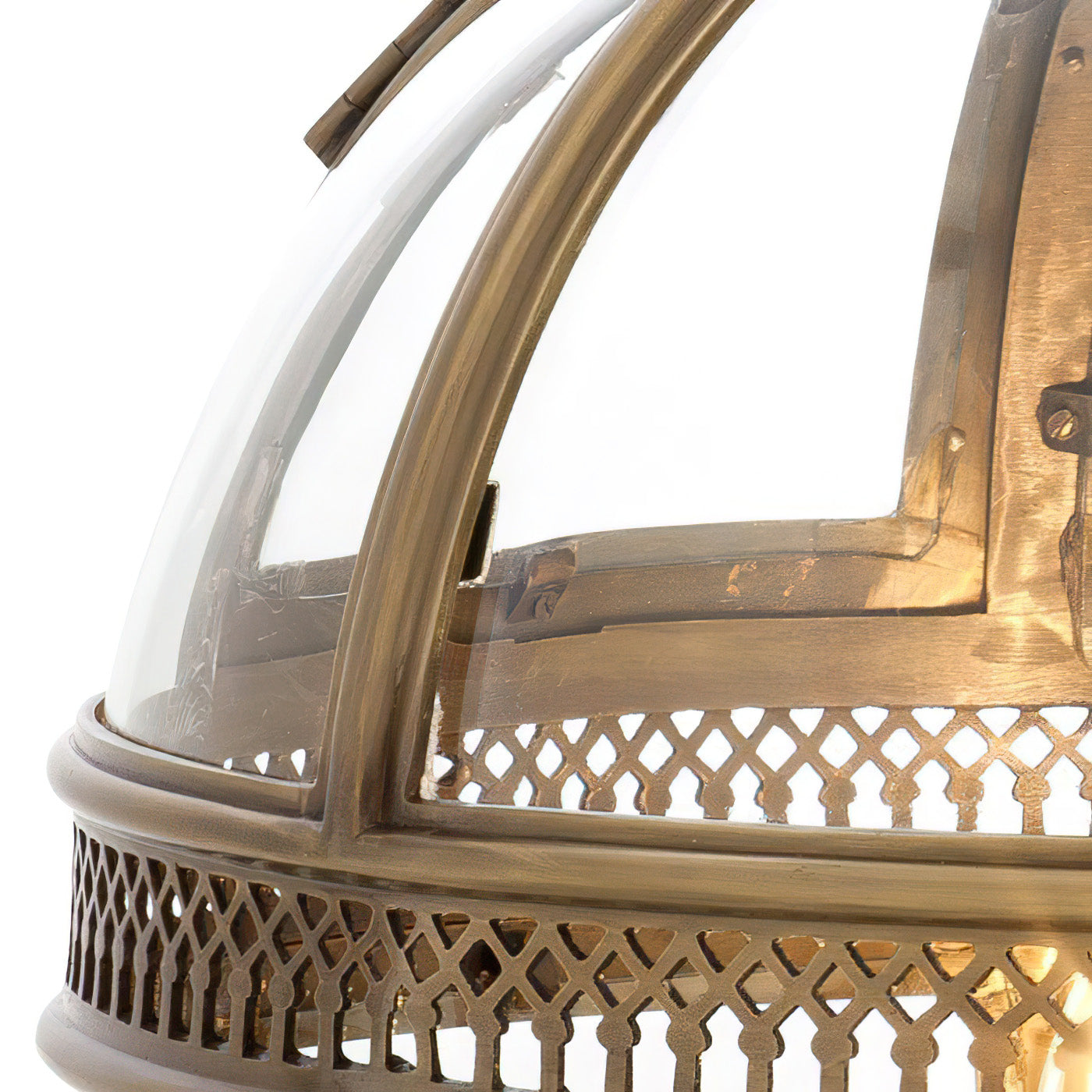 Antique Rust Frame Glass Globe Pendant Light With Clear Globe For Interior Decoration