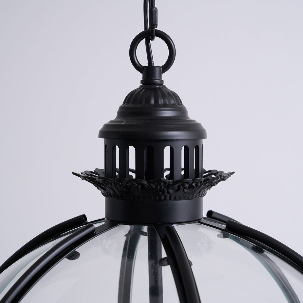 Antique Rust Frame Glass Globe Pendant Light With Clear Globe For Interior Decoration