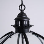 Antique Rust Frame Glass Globe Pendant Light With Clear Globe For Interior Decoration