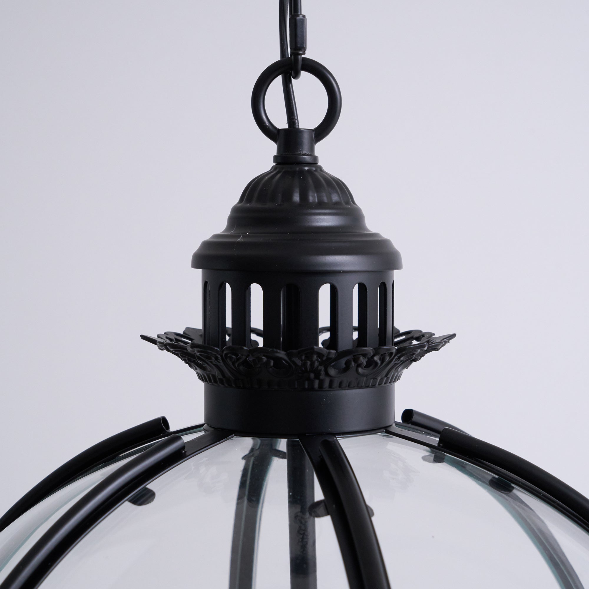 Antique Rust Frame Glass Globe Pendant Light With Clear Globe For Interior Decoration