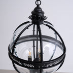 Antique Rust Frame Glass Globe Pendant Light With Clear Globe For Interior Decoration