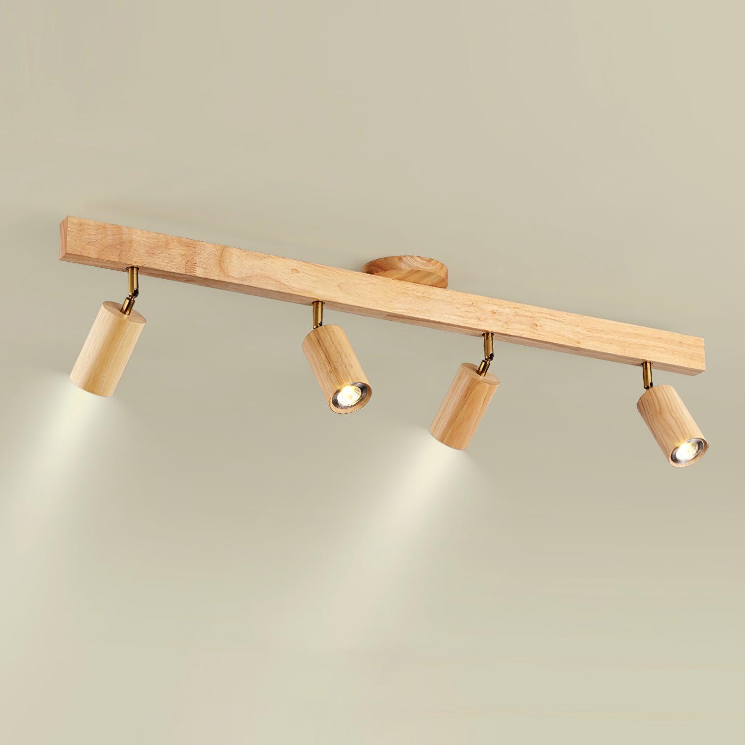 LumaCrest Walnut Wood Spotlight With Adjustable Heads Ideal For Hallways And Kitchens
