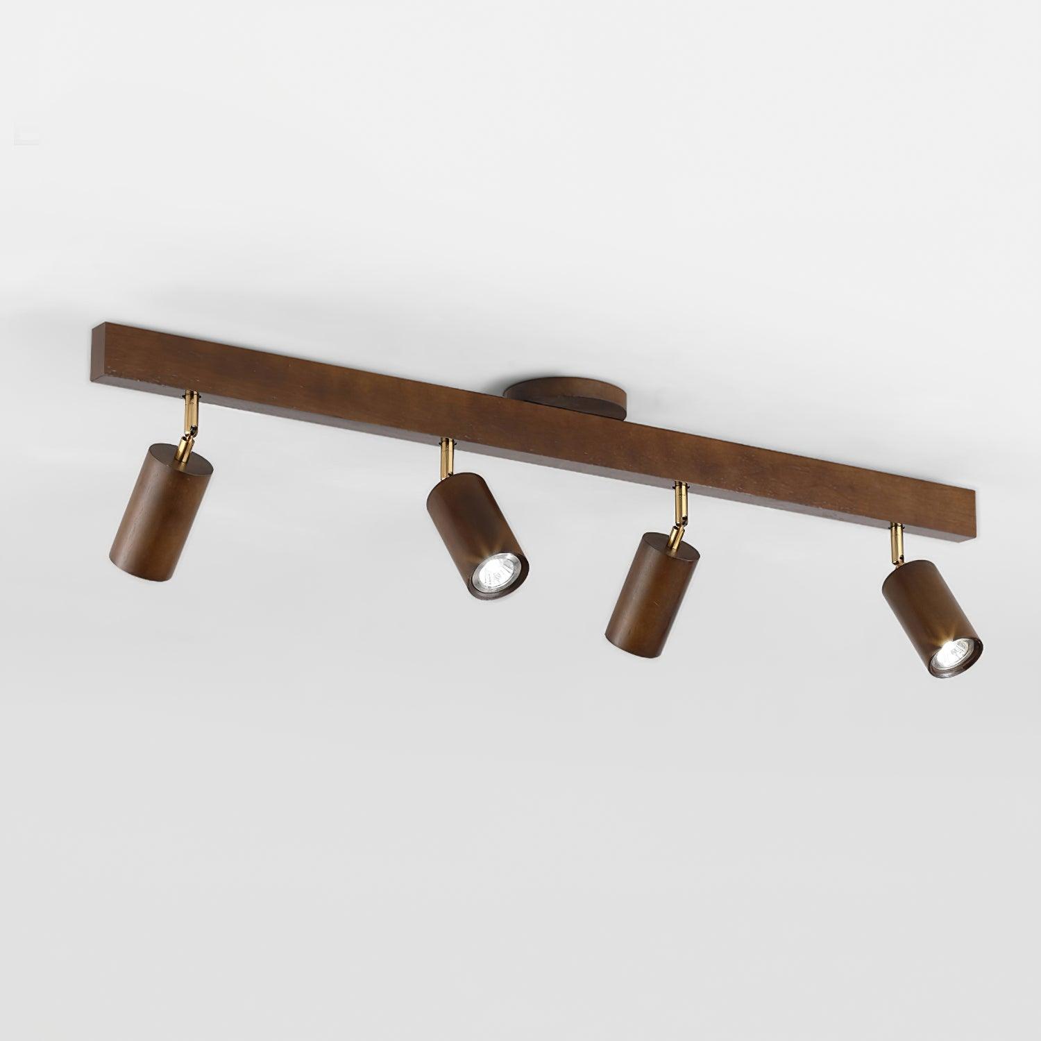 LumaCrest Walnut Wood Spotlight With Adjustable Heads Ideal For Hallways And Kitchens
