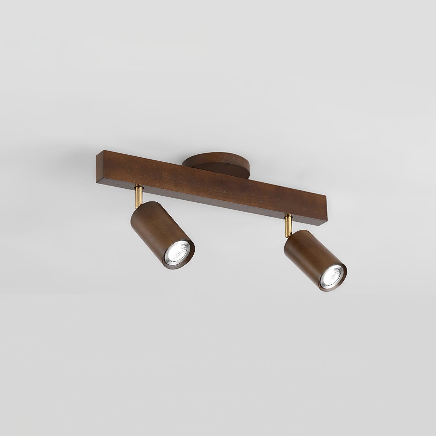 LumaCrest Walnut Wood Spotlight With Adjustable Heads Ideal For Hallways And Kitchens
