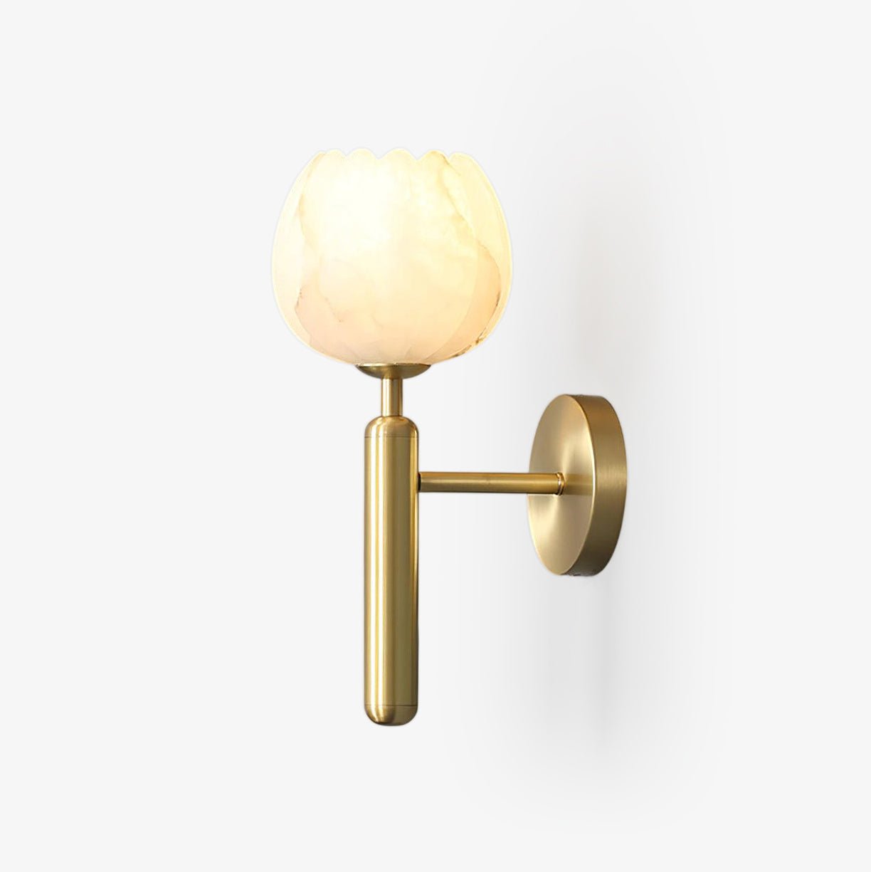 Aurelia Alabaster Bloom Wall Light With Brass Finish And Elegant Detailing For Interiors