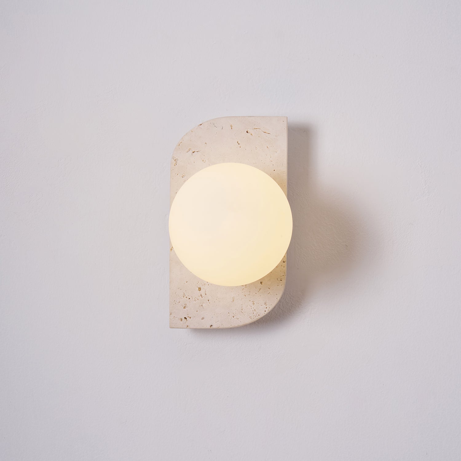 Aurora Travertine Wall Lamp With Natural Stone Base In Single, Double Or Triple Light