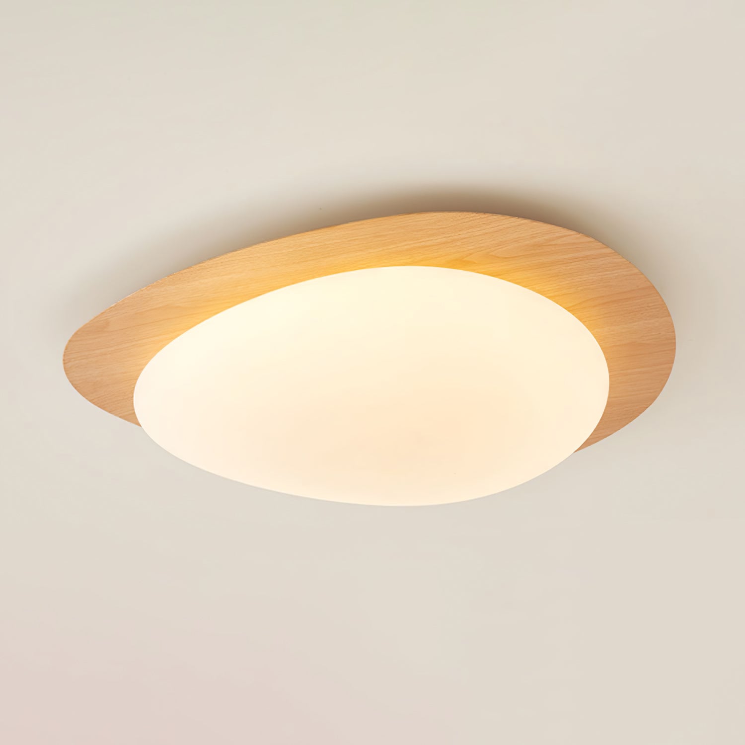 Aurell Pebble Walnut Ceiling Lamp With Warm Ambient Glow And Natural Look Ceiling Light