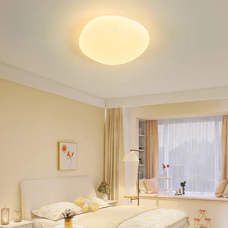 LumaStone Organic LED Ceiling Light With Natural Stone Shape For Minimalist Interiors