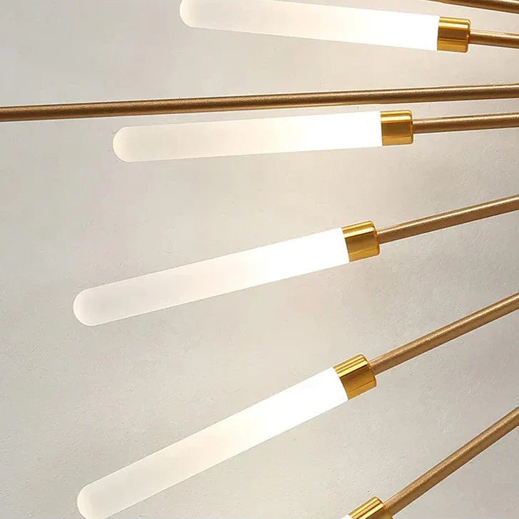 AstraLume LED Ceiling Chandelier With Minimalist Sunburst Design For Modern Interiors