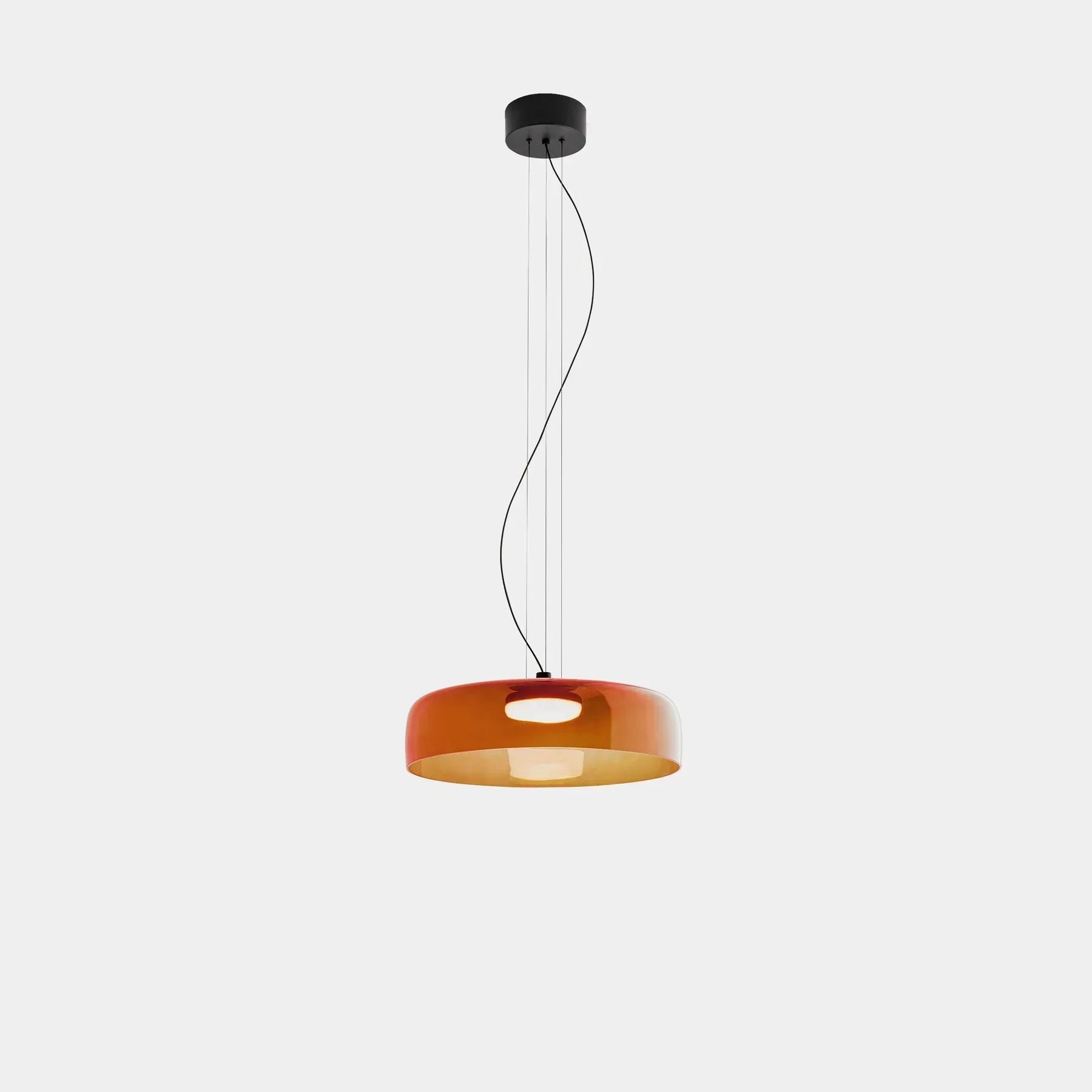 LumaHorizon Layered Glass Pendant Light With Diffused Shade For Warm Retro Inspired Ambience