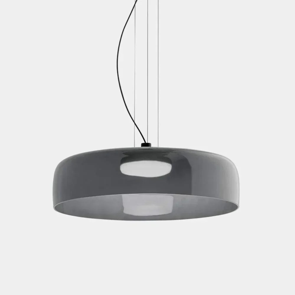 LumaHorizon Layered Glass Pendant Light With Diffused Shade For Warm Retro Inspired Ambience